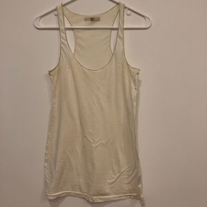 Sheer White Racerback Tank Top with Silver Detail